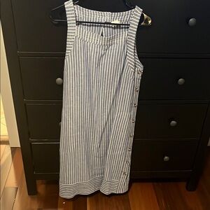 NWOT ForCynthia Striped Chambray Sleeveless Dress